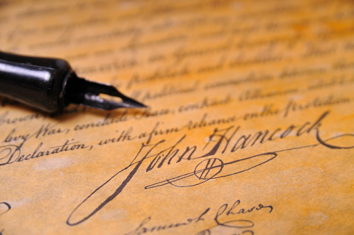 A signature of the Declaration of Independence