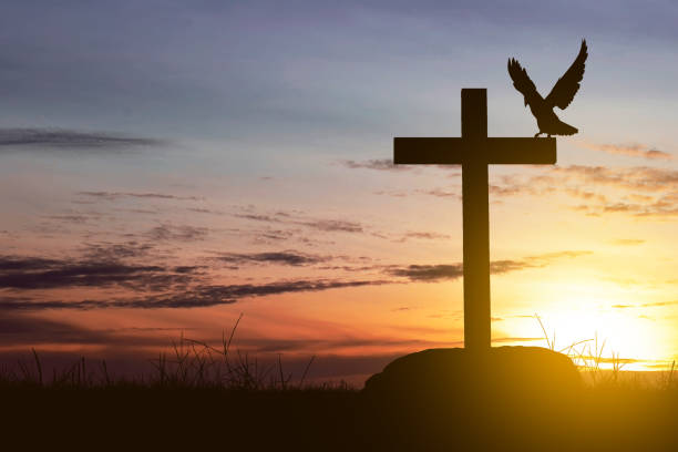 크리스티앙 교차 - applauding cross cross shape jesus christ 뉴스 사진 이미지