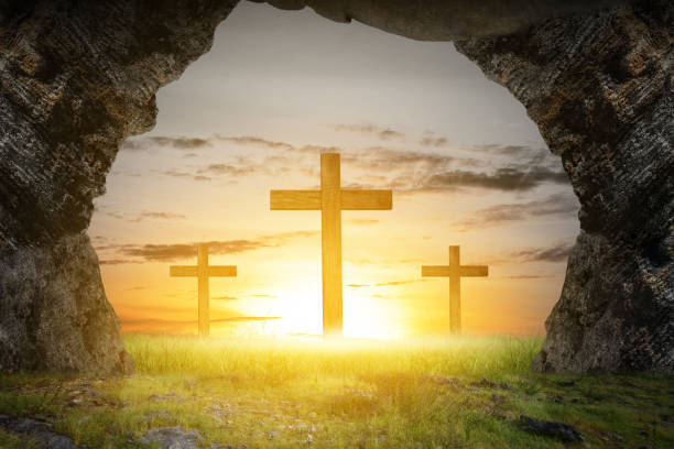 istock Christian Cross on the field 1490823768