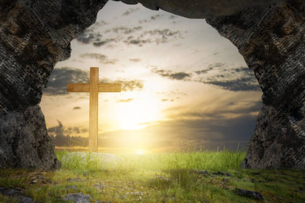 istock Christian Cross on the field 1490823832