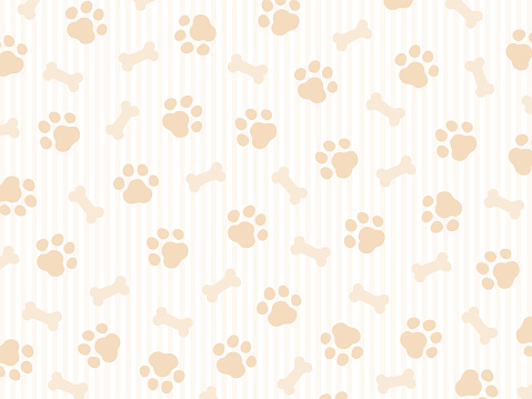 Dog paw seamless pattern. Vector illustration of animal paw print texture.
