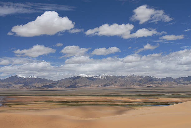 Blue sky, mountain and desert stock photo