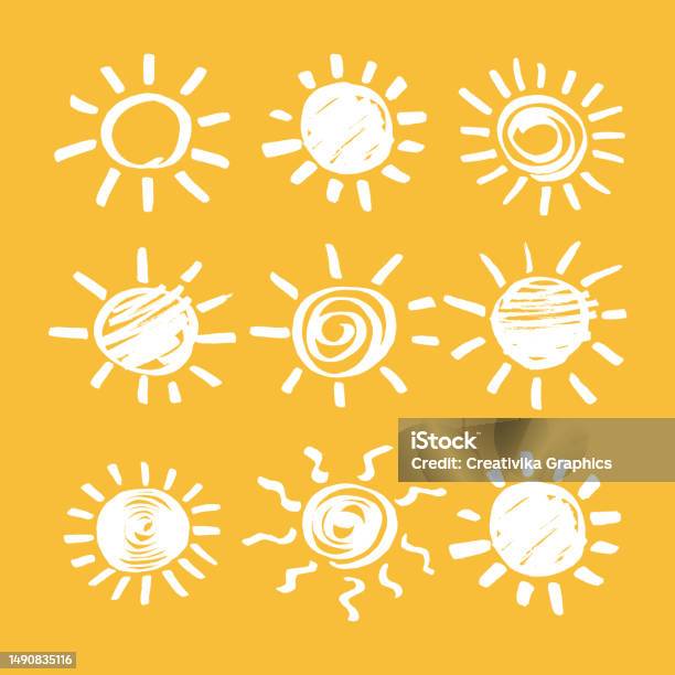Sun Hand Draw Hand Drawn Sun Stock Illustration - Download Image Now - Art, Brush ...