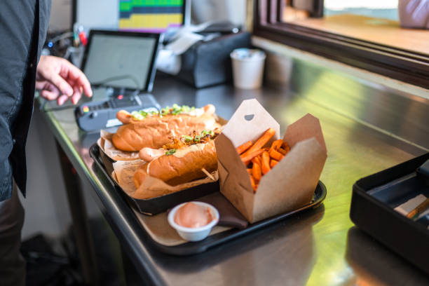 istock Fast Food Order Being Served on a Tray 1490835150