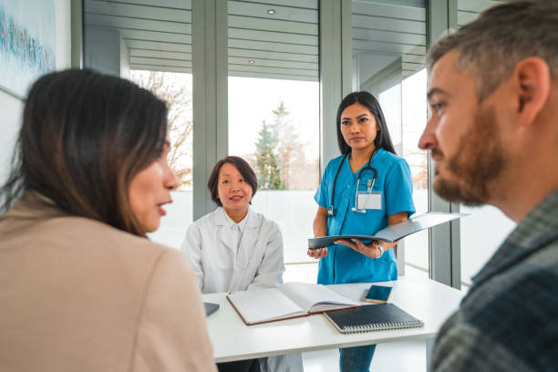 istock Handsome Mixed Race Couple In A Fertility Clinic 1490835207