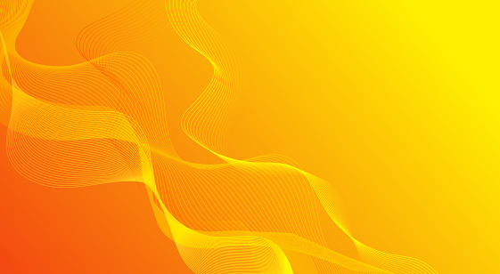 istock Modern futuristic technology wave of flowing lines and dots particles on orange, pink, red and yellow summer background. 1490836321