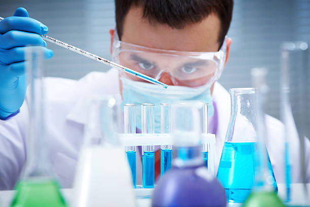 Working in the laboratory stock photo