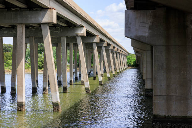 istock Old bridge support in the river, E Pembroke Ave of Hampton, VA 1490837333