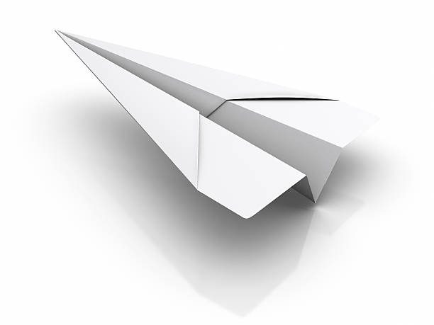 istock A white paper airplane on a white background 149083888