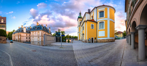 istock Source of the Danube river in Donaueschingen church and historic architecture square view 1490838962