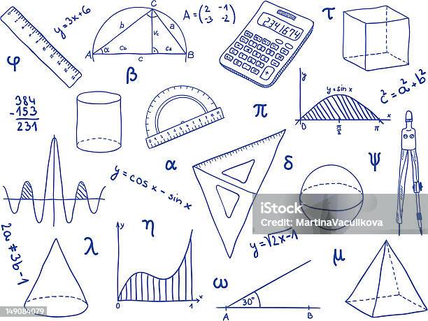 Vetores de Matemática Material Escolar Formas Geométricas E Expressões e mais imagens de Símbolo Matemático