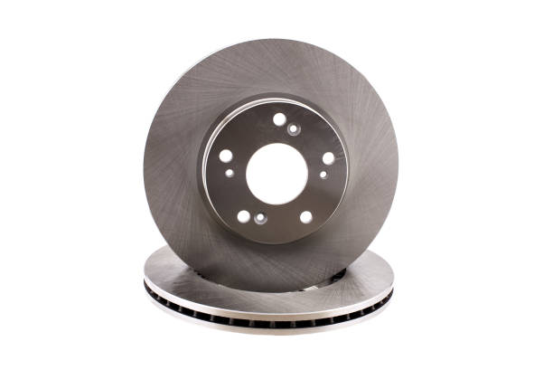 istock Pair of car brake disc isolated on white background 1490841863
