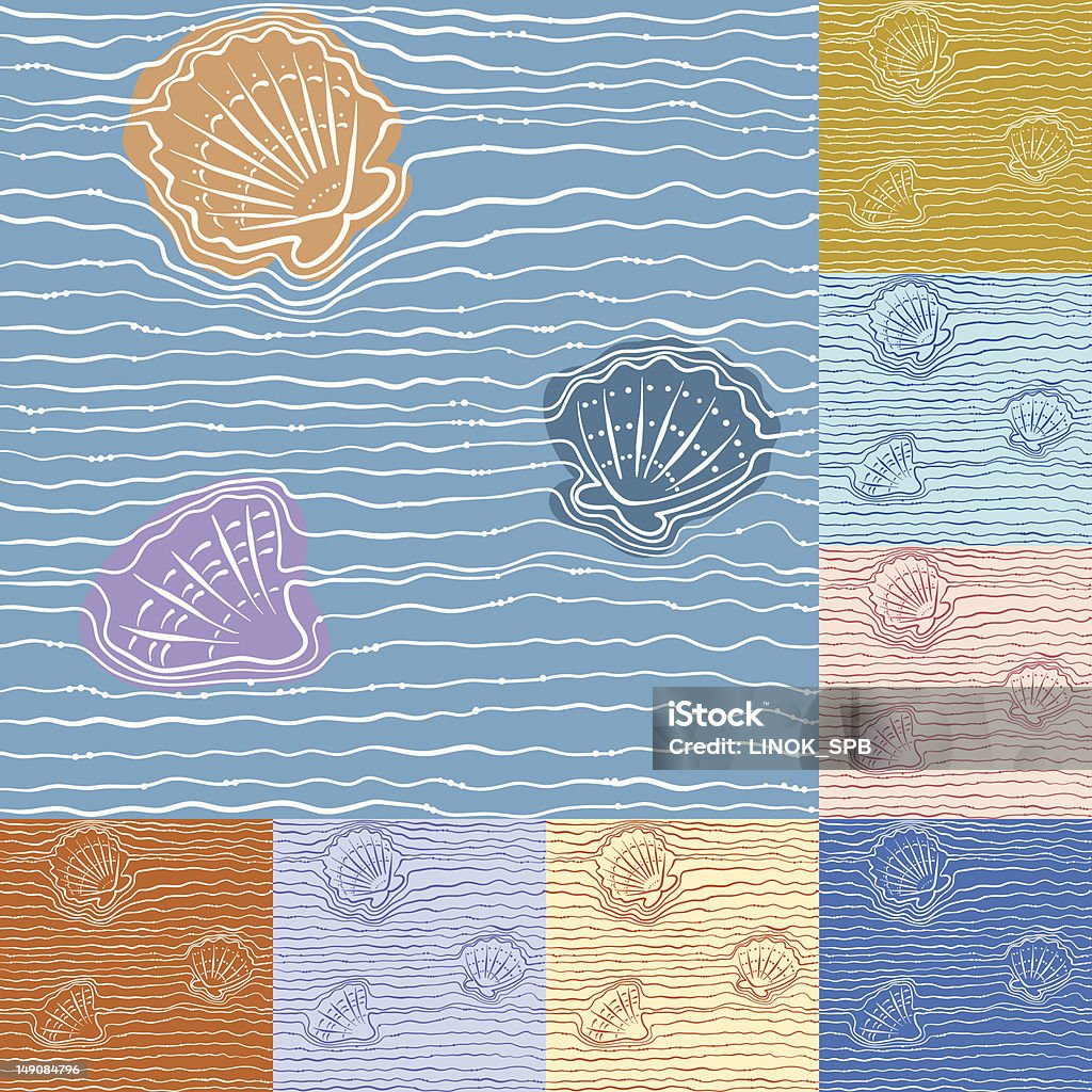 Shells Pattern Coastal Sea And Shells Pattern Stock Illustration - Download Image Now ...