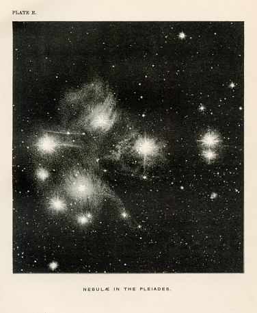 The Great Nebula in Orion  -  illustration from “The Stories of the Heavens” by Sir Robert Stawells 1886