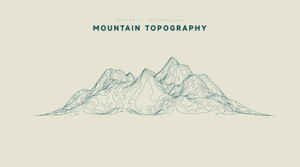 illustrations, cliparts, dessins animés et icônes de contour abstrait style ligne topographie de montagne motif arrière-plan - isoligne