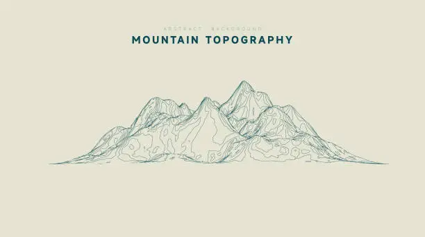 Vector illustration of abstract contour Line style mountain topography pattern background