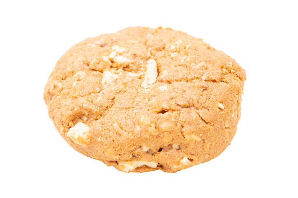 istock Soft oatmeal cookie isolated on white background. Bakery and Pastry concept. 1490852342
