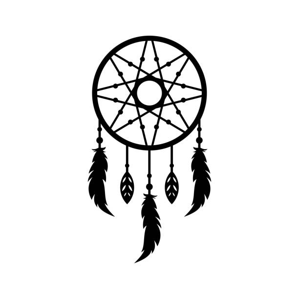 szablony projektów wektorowych ikon dream catcher - dreamcatcher symbol mystery catching stock illustrations