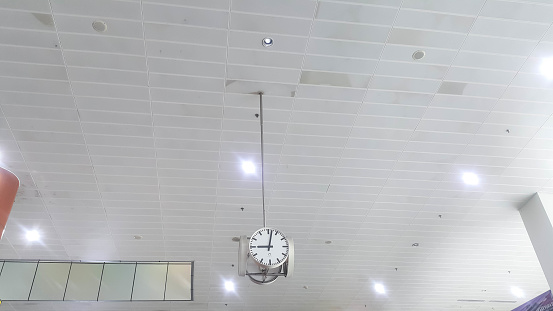 Clock at an airport, time concept