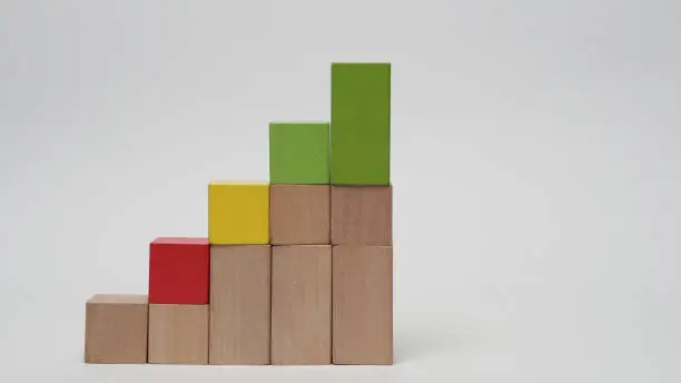 Photo of Wooden Blocks Form a Rising Graph