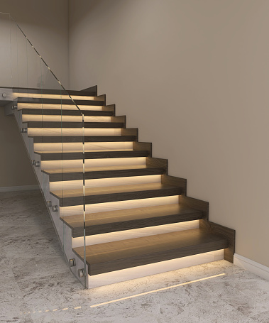 Luxury stairs of modern building