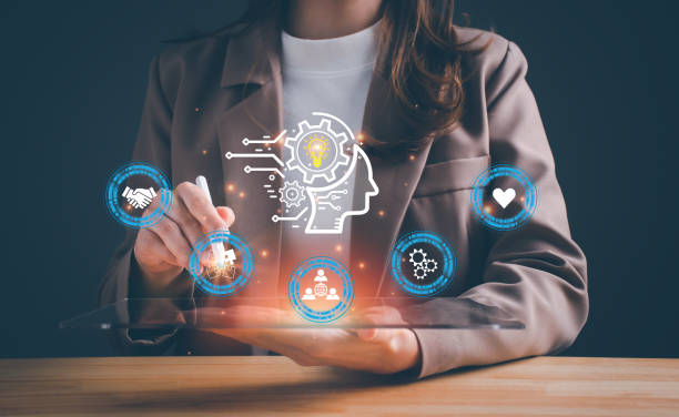 power soft skills, multi skills responsibility hr human resources concept. personal attribute development, digital personality, problem solving, adaptability, leadership, creativity, collaboration - organisation bildbanksfoton och bilder