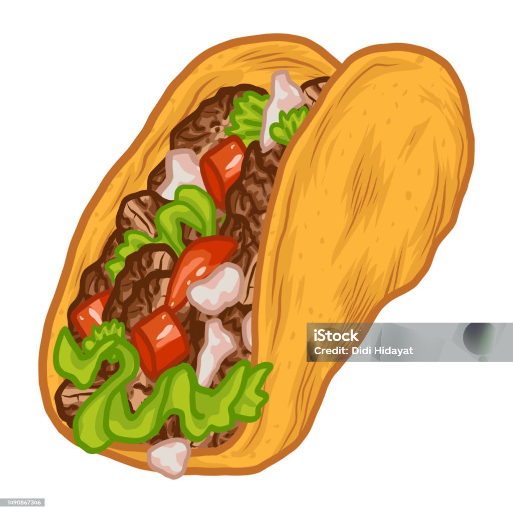 Birria Draw Birria Taco Tacos Mexican Quesabirria Drawing Art Illustration Vector ...
