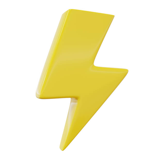 istock bolt thunder electric element icon isolated on white background. yellow bolt thunder electric element icon. bolt thunder electric icon cartoon 3d render illustration 1490867535