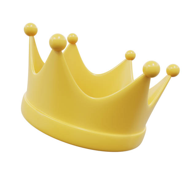istock gold yellow royal crown element icon isolated on white background. yellow crown element icon. crown element icon cartoon 3d render illustration 1490867553