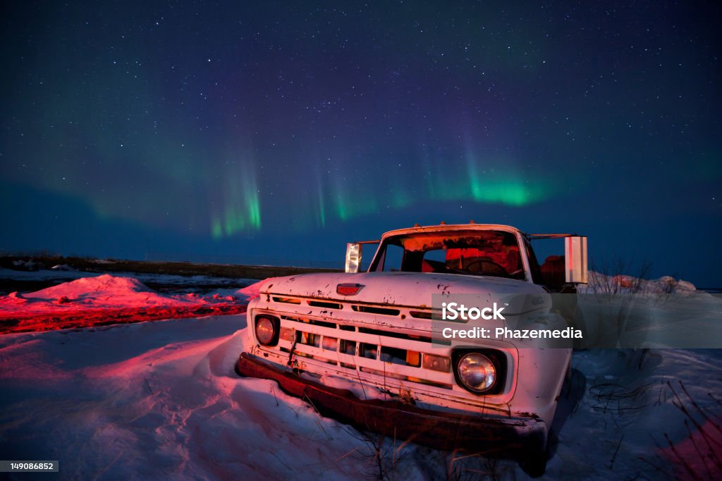 북극광 밤하늘 - 로열티 프리 알래스카 스톡 사진
