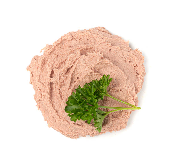 istock Meat Paste Isolated, Tuna Pate Smear, Chopped Liver Mousse, Fish Paste on White 1490879129