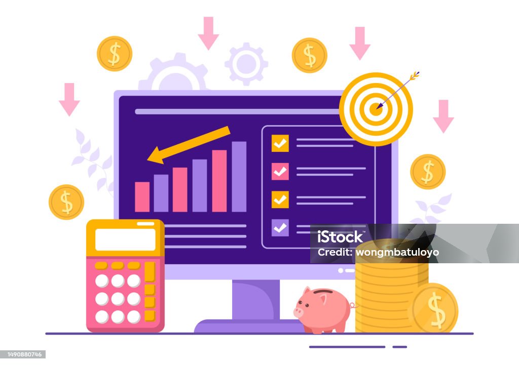 Cost Reduction Vector Illustration With Decrease Price Minimising Or ...