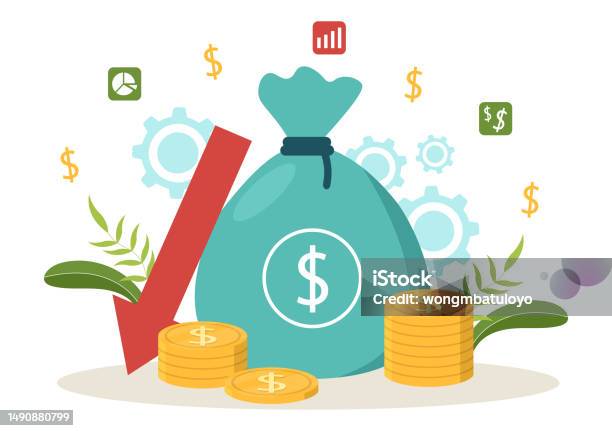Cost Reduction Vector Illustration With Decrease Price Minimising Or ...