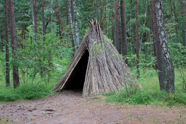 istock Tribal hut in the forest on a summer day 1490882716