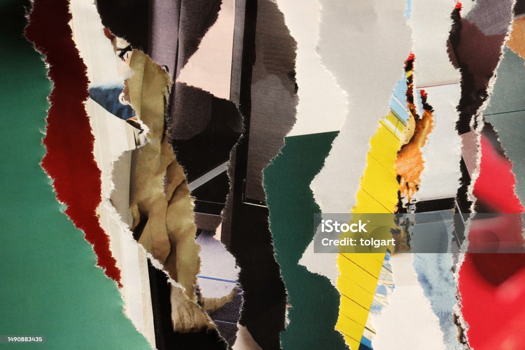 Torn paper background with copy space Paper Stock Photo