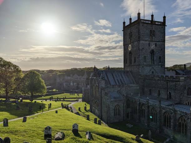 istock Sunset at Welsh cathedral in Pembrokeshire 1490883725