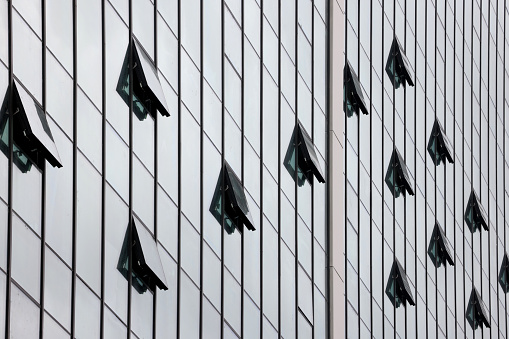 Glass facade business building