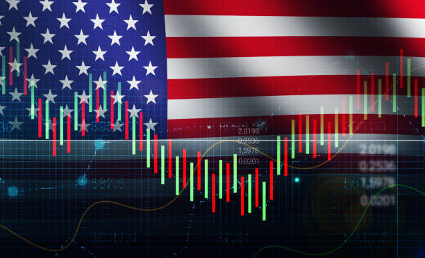 istock American stock market concept background with trading graph and waving flag in the backdrop. Stock market and forex charts with United States flag, backdrop wallpaper 1490889948