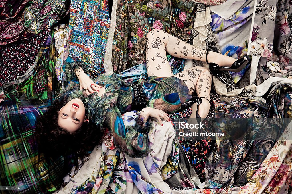 Tecidos coloridos - Foto de stock de Adulto royalty-free