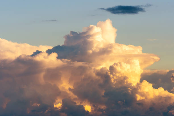 istock Beautiful stormy cumulus clouds in the sky, background. 1490891602