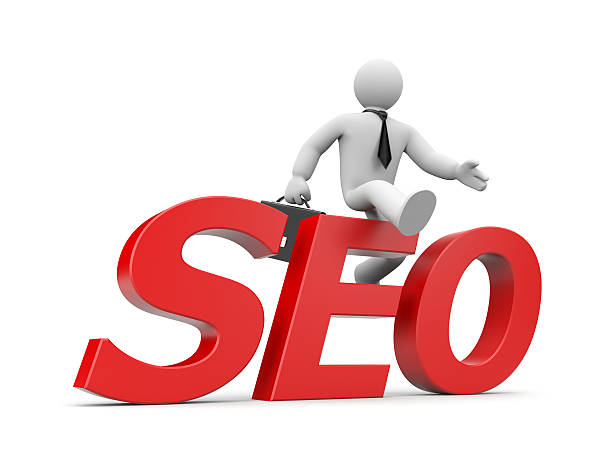 istock 3d businessman jumps through word SEO 149089294