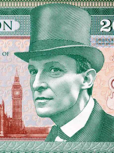 Photo of Sherlock Holmes a portrait from English money