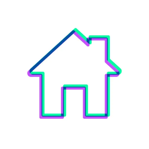 Vector illustration of Home. Icon with two color overlay on white background