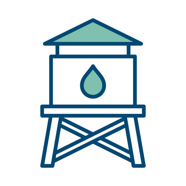 ilustraciones, imágenes clip art, dibujos animados e iconos de stock de plantilla de diseño vectorial de icono de tanque de agua en fondo blanco - pipeline storage tank water pipe oil industry