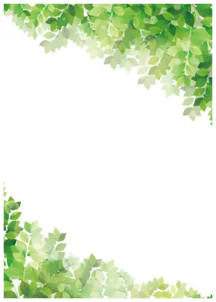 Vector illustration of Summer cool Japanese style fresh green background