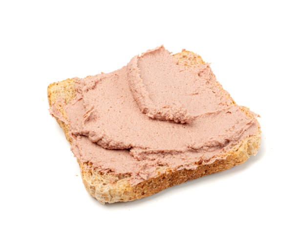 istock Meat Paste Toast Bread Isolated, Tuna Pate Sandwiches, Terrine Toasts, Chopped Liver Mousse, Fish Paste Canape 1490907369