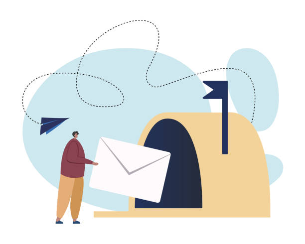 istock Male character involved in delivering post outdoors 1490907628