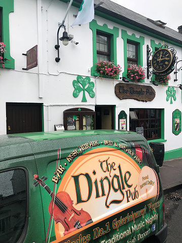 Dingle, Ireland - July 15,2018: The Dingle pub. Dingle is a town in County Kerry, Ireland. The only town on the Dingle Peninsula