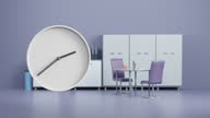 istock 3d Animation cartoon time-lapse clock in home office. 1490911133