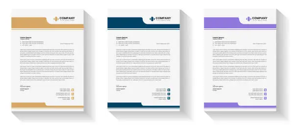 Vector illustration of business corporate letterhead flyer official professional trendy newest minimal newsletter magazine business proposal template design. corporate modern business letterhead design template